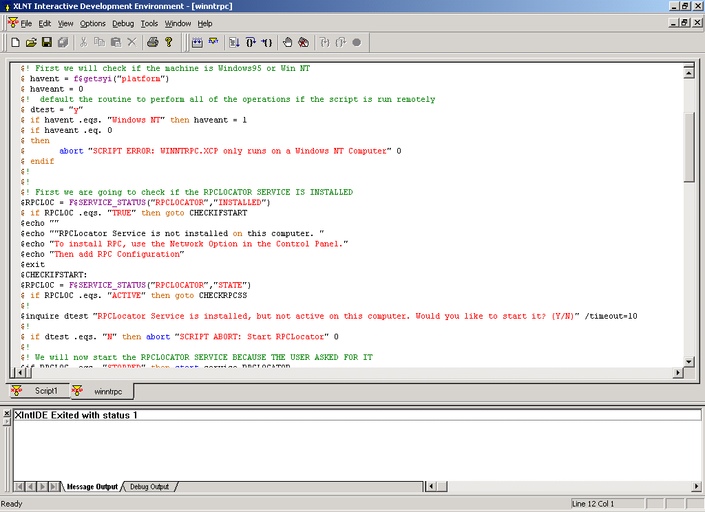 Advanced Scripting and Command Language IDE