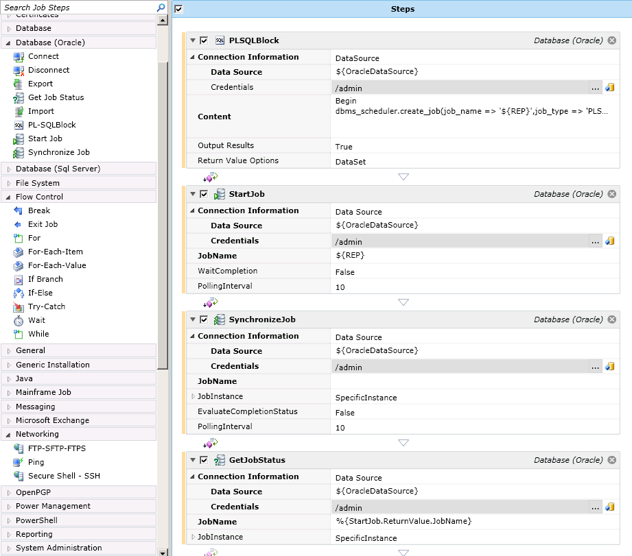 Creating a scheduled job in oracle