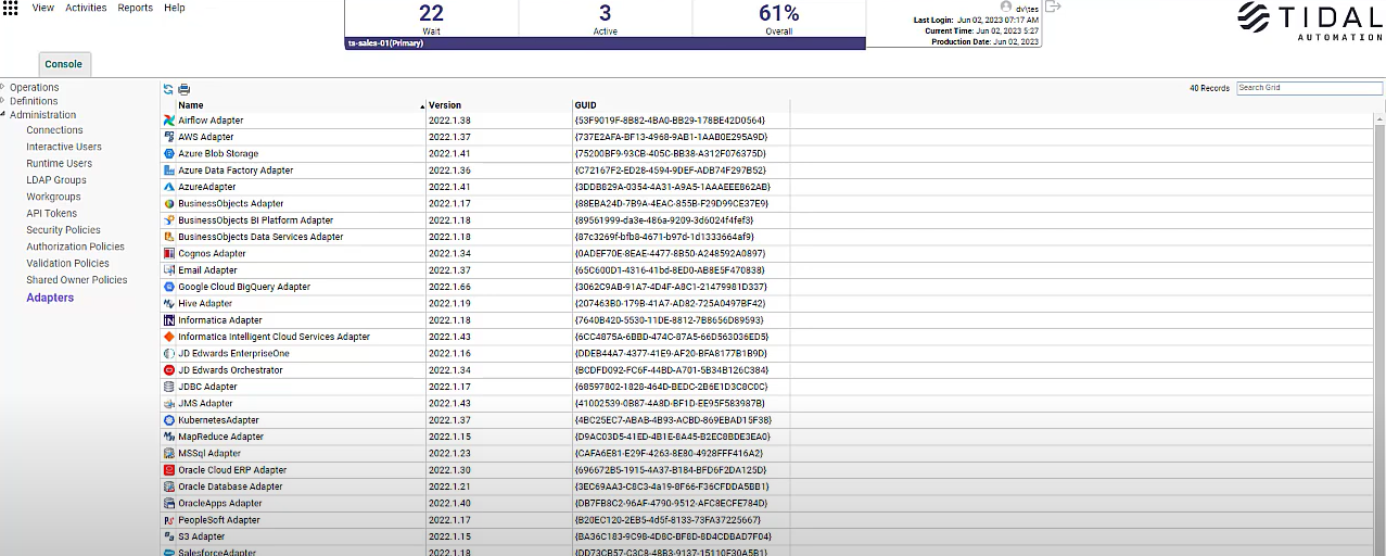 Tidal Workload Automation Screenshot