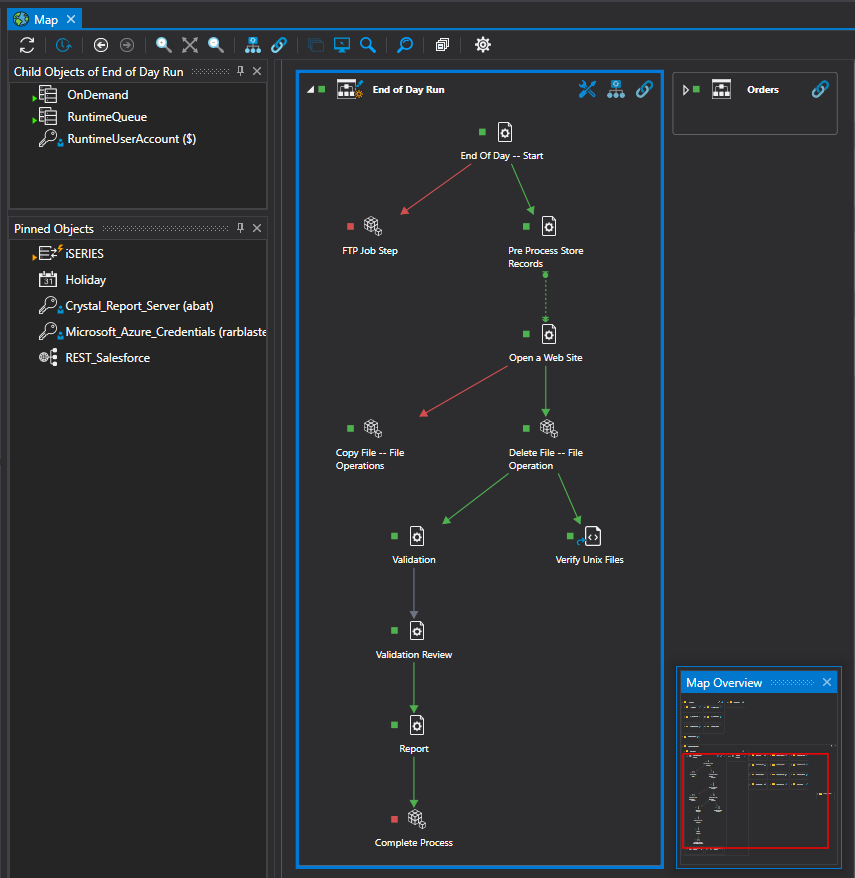 ActiveBatch Workload Optimization Map View
